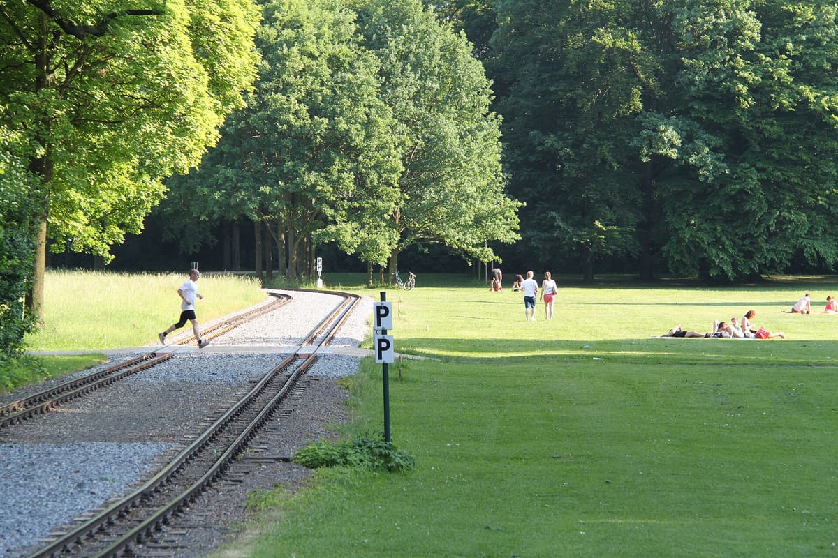 A park path of the kind used for the 400 logged test miles.