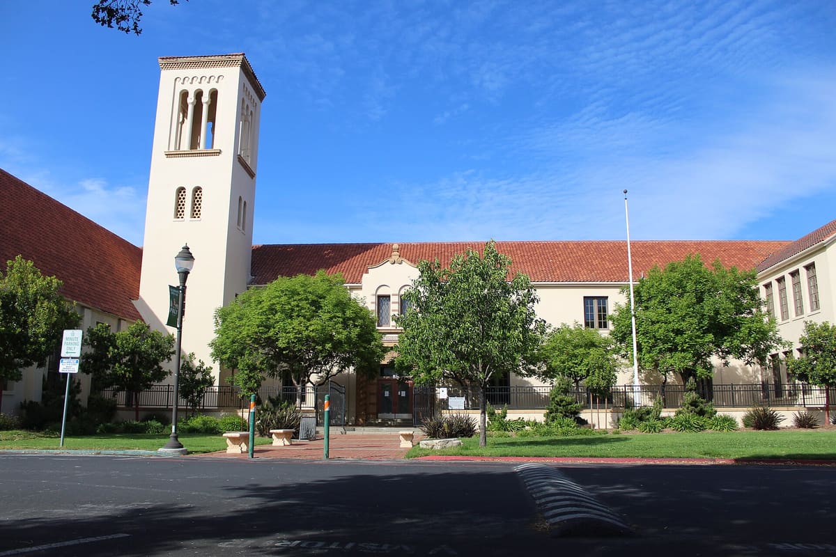 A public high school in a district that fitted stop-arm cameras to its bus fleet.